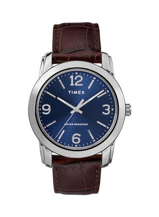 TIMEX Men's Leather Analog Watch Tw2R86800 - Image 1
