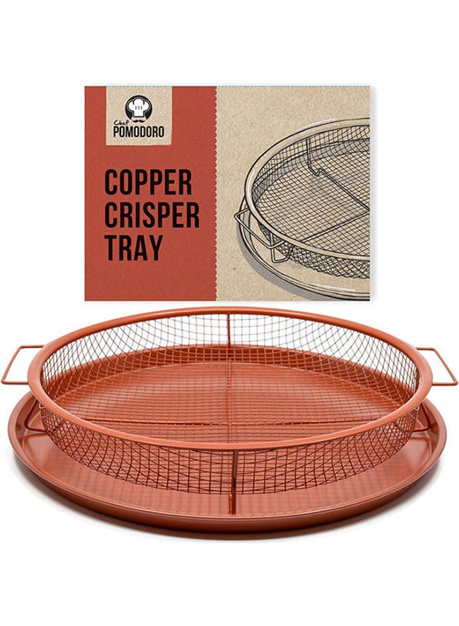 Copper Crisper Tray, Deluxe Air Fry In Your Oven, 2-Piece Set Baking Pan Copper 30.5 x 30.5 x 5.1cm  - Image 1