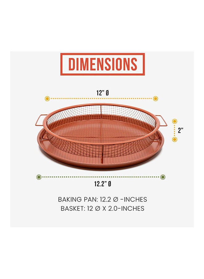 Copper Crisper Tray, Deluxe Air Fry In Your Oven, 2-Piece Set Baking Pan Copper 30.5 x 30.5 x 5.1cm  - Image 2