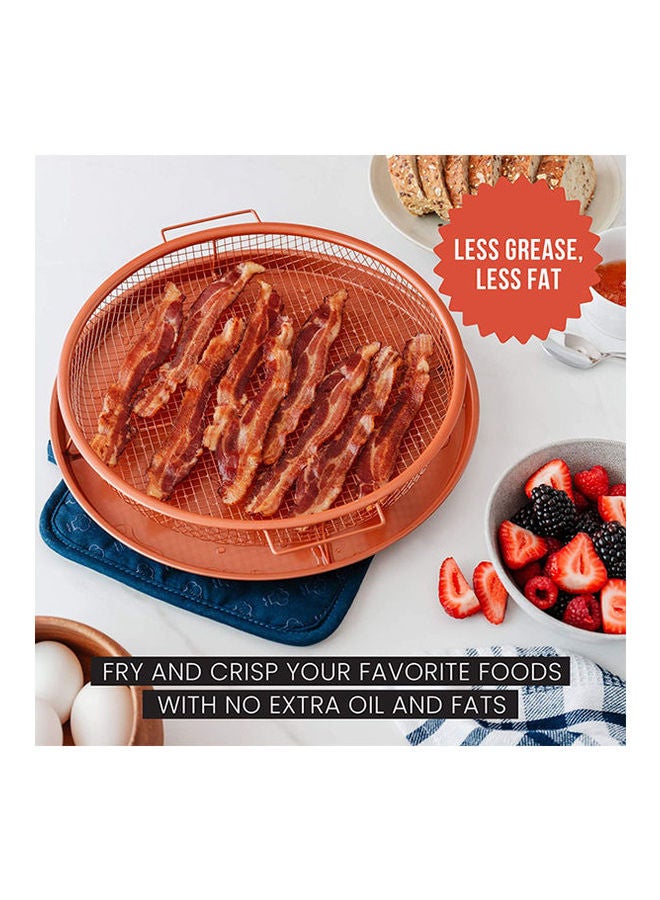 Copper Crisper Tray, Deluxe Air Fry In Your Oven, 2-Piece Set Baking Pan Copper 30.5 x 30.5 x 5.1cm  - Image 3