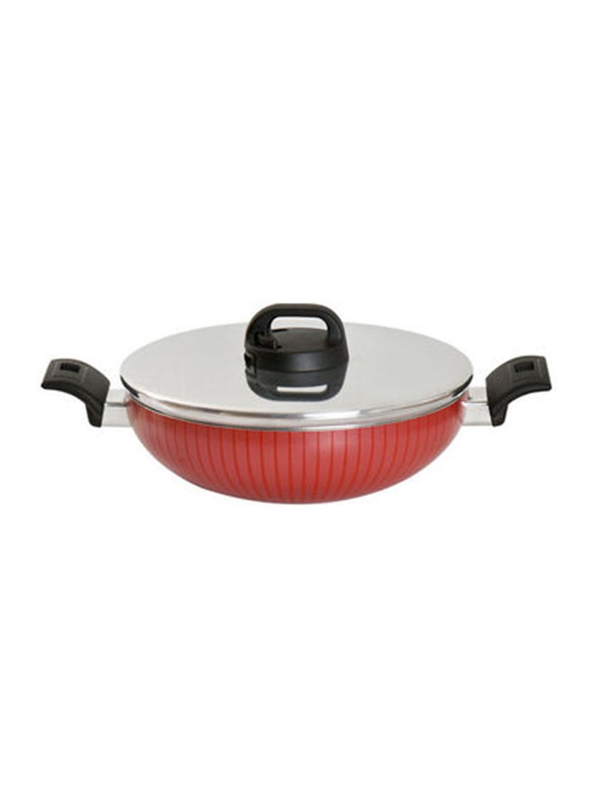 Pan With Lid Red/Silver 30x15cm
