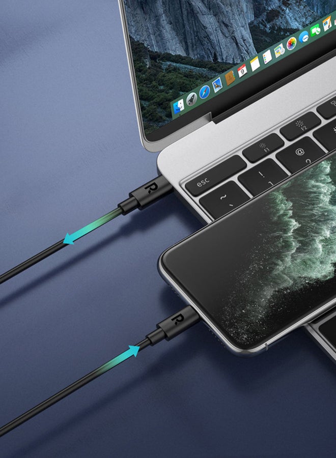 RAVPOWER - USB Cable With Type-C To Lightning Connector Black - Image 1