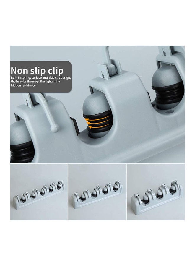 حامل مكنسة وممسحة مثبت على الحائط لأدوات تنظيف الحمام حامل ممسحة متعدد الوظائف لغرفة الغسيل خطاف أدوات التنظيف(4) - Image 2