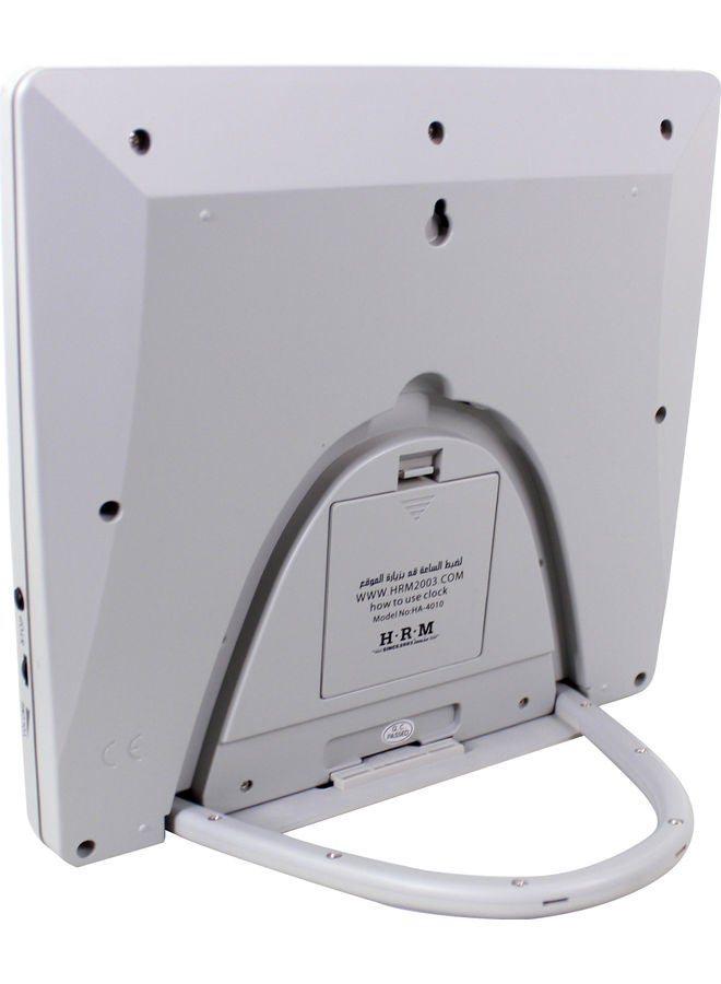 الحرمين طقم من قطعتين من ساعة منبه رقمية للأذان رمادي 22.5x21.5x2.5سم رمادي 22.5x21.5x2.5سم - Image 4