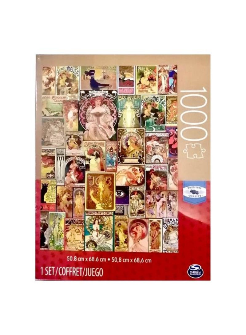 SPIN MASTER 1000 Piece -Step Puzzle Alphonse Mucha Art Nouveau 69x51cm