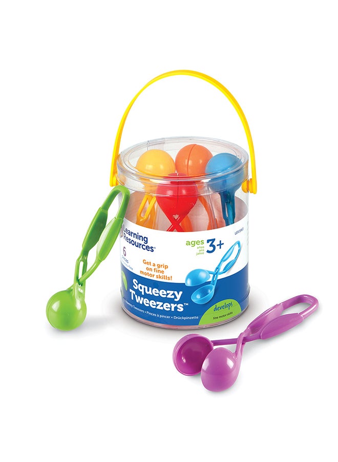 Learning Resources Squeezy Tweezers (Set of 6, Bulb-Action, Multi-Color, Ages 3+) 12.4x10.7x10.7cm - Image 2