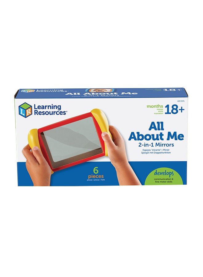 Learning Resources All About Me 2-in-1 Mirrors (Set of 6, 20cm, Child-Safe Plastic, Ages 18m+) 29x15.5x7.9cm - Image 1