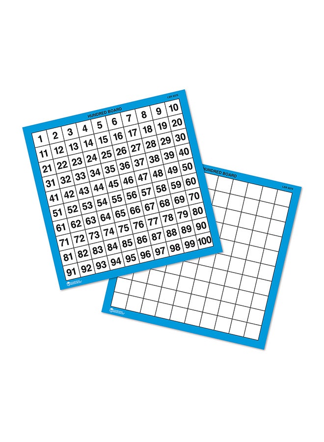 Learning Resources Laminated Hundred Boards (Set of 10, 28cm x 28cm, Dry-Erase, Ages 5+) 0.6x30.5x40.6cm - Image 3