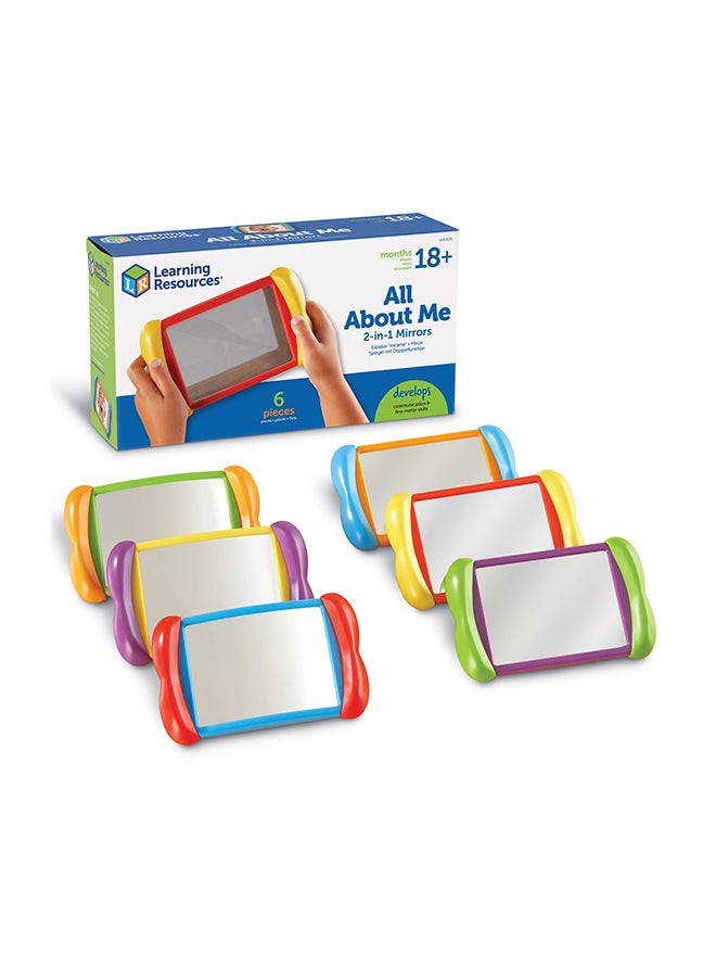 Learning Resources All About Me 2-in-1 Mirrors (Set of 6, 20cm, Child-Safe Plastic, Ages 18m+) 29x15.5x7.9cm - Image 2