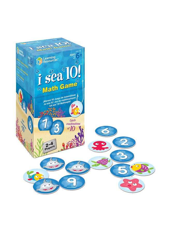 Learning Resources I Sea 10! Math Game (100-Piece, Circular Cards, Ages 6+) 15.2x9.1x8.9cm - Image 1