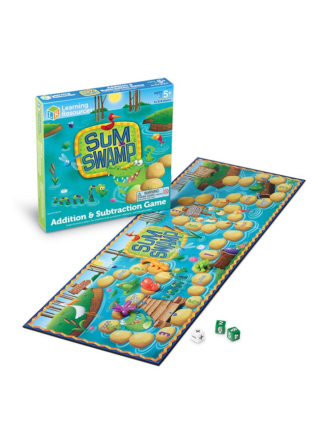 Learning Resources Sum Swamp Math Game (Board Game, Ages 5+, Addition & Subtraction) 25.4x25.4x3.8cm - Image 2