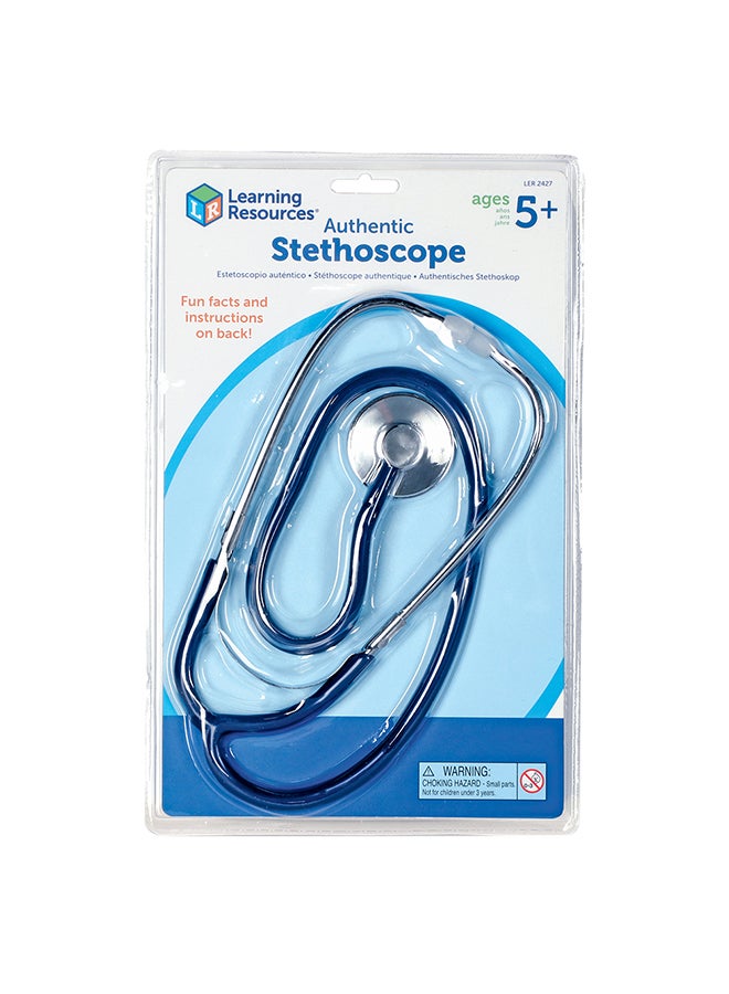 Learning Resources Stethoscope (Single, Realistic Function, Black/Silver, Ages 5+) 29x18.3x5.1cm - Image 1