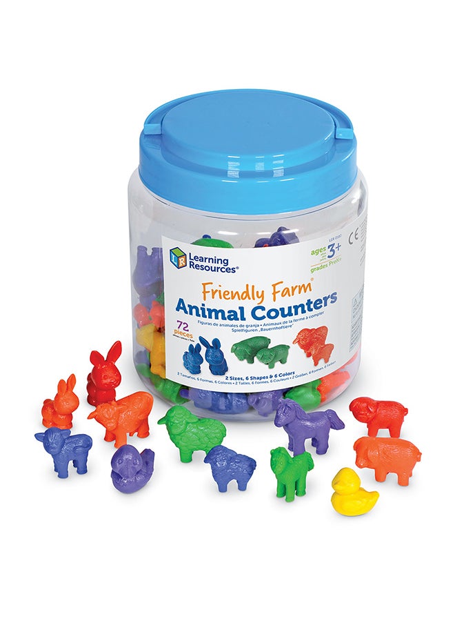 Learning Resources Friendly Farm Animal Counters (72-Piece Set, 6 Animals/Colors, Ages 3+) - Image 3