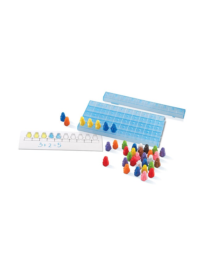 Learning Resources Penguins On Ice Math Set (110-Piece, 10 Bars & 100 Penguins, Ages 5+) 33.5x20.6x8.9cm - Image 3