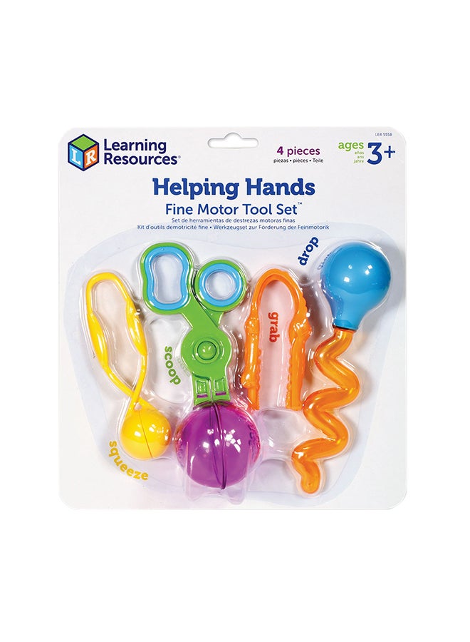 Learning Resources Helping Hands Fine Motor Tool Set (4-Piece, Multi-Color, Ages 3+) - Image 1