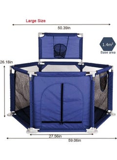 Arabest Foldable Activity Center Playpen With Basketball Hoop 130x130x110cm  - Image 4