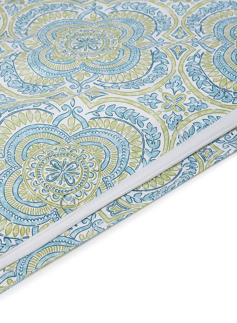 Noon East Duvet Cover Set - With 1 Duvet Cover 200X200 Cm And 2 Pillow Cover 50X75 Cm - For Queen Size Mattress - 100% Cotton Morgan Percale - 180 Thread Count Green