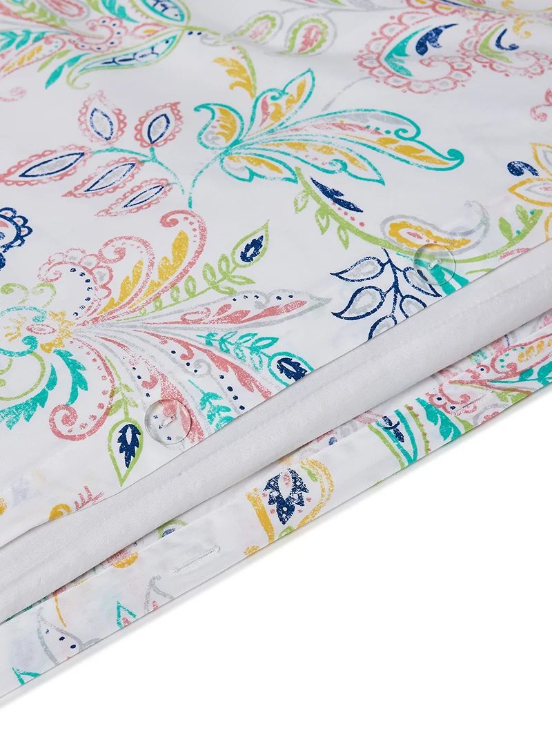 ايست من نون 3 Pieces Duvet Cover Set- With 1 Duvet Cover 160X200 Cm And 2 Pillow Cover 50X75 Cm - For Double Size Mattress - Multi 100% Cotton 180 Thread Count Multicolour 160x200cm