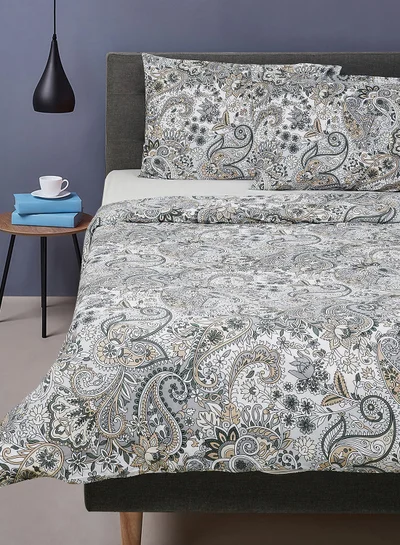 Noon East Duvet Cover Set - With 1 Duvet Cover 160X200 Cm And 2 Pillow Cover 50X75 Cm - For Double Size Mattress - 100% Cotton 180 Thread Count Multicolour 160 x 200cm