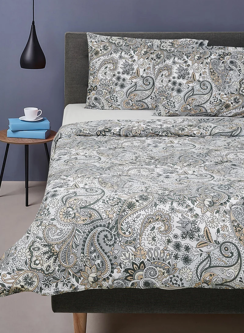 Noon East Duvet Cover Set - With 1 Duvet Cover 160X200 Cm And 2 Pillow Cover 50X75 Cm - For Double Size Mattress - 100% Cotton 180 Thread Count Multicolour 160 x 200cm