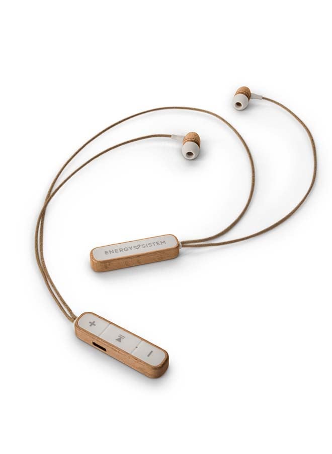 Energy Sistem - Energy Sistem Earphones Eco Bluetooth Beech Wood Headphones (In-Ear, Sustainable Wood, Hemp Cable, Microphone, USB Type C, Bluetooth 5.1)- Beech Wood - Image 1