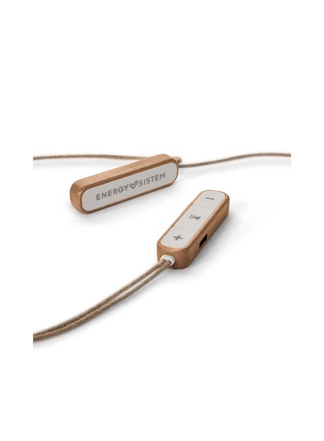 Energy Sistem - Energy Sistem Earphones Eco Bluetooth Beech Wood Headphones (In-Ear, Sustainable Wood, Hemp Cable, Microphone, USB Type C, Bluetooth 5.1)- Beech Wood - Image 1