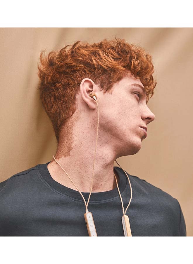 Energy Sistem - Energy Sistem Earphones Eco Bluetooth Beech Wood Headphones (In-Ear, Sustainable Wood, Hemp Cable, Microphone, USB Type C, Bluetooth 5.1)- Beech Wood - Image 1