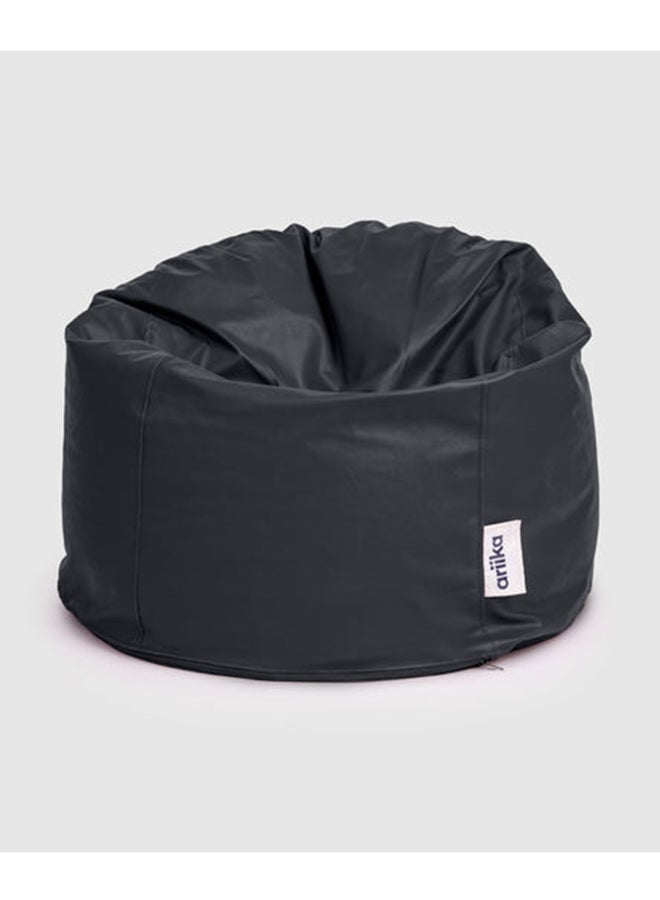 Ariika - Leather Big Buff Bean Bag Black - Image 1