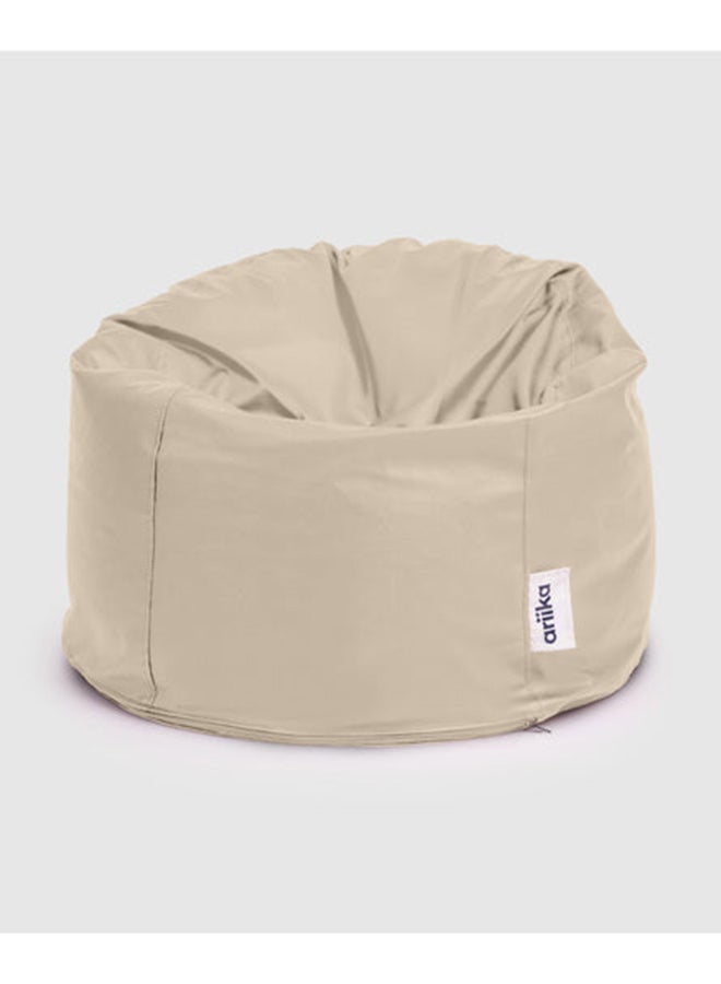 Ariika Leather Big Buff Bean Bag Beige 