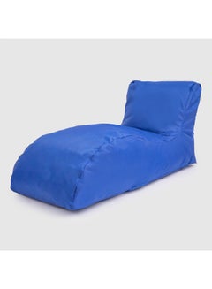 Leather Lounger Bean Bag Blue 130 × 75 × 62cm - v1646644289/N51378695A_1