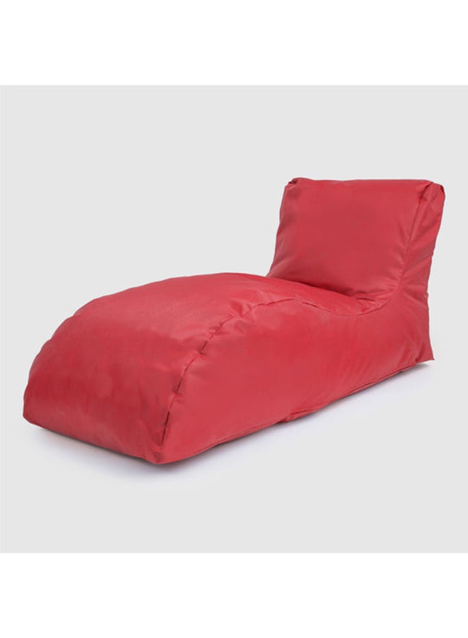 Ariika Leather Lounger Bean Bag Red 130 × 75 × 62cm 