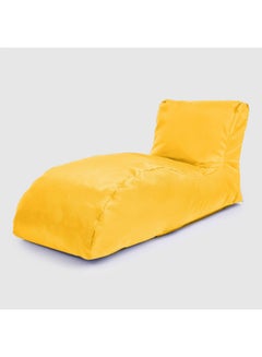 Leather Lounger Bean Bag Yellow 130 × 75 × 62cm - v1646644289/N51378698A_1