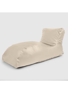 Leather Lounger Bean Bag Beige 130 × 75 × 62cm - v1646644289/N51378700A_1