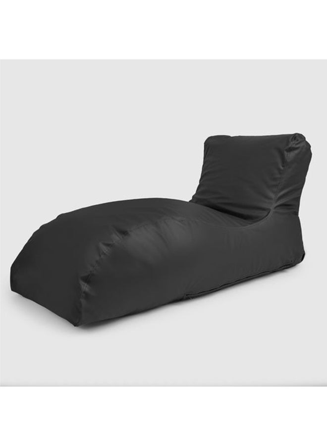Ariika Leather Lounger Bean Bag Black 130 × 75 × 62cm 