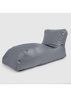 Leather Lounger Bean Bag Grey 130 × 75 × 62cm - v1646644290/N51378703A_1