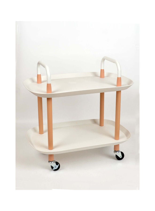 hoffmayer 2-Tier Multipurpose Cart White 58x37x58cm - Image 1