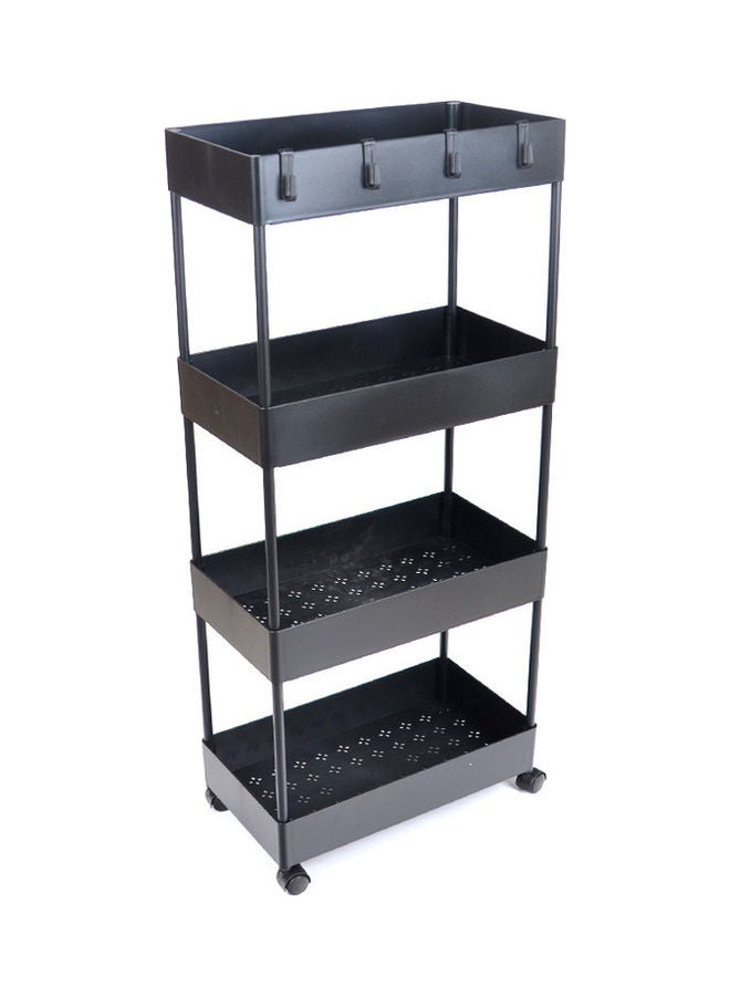 hoffmayer 4-Tier Multipurpose Rolling Storage Cart Black 40x22x90cm - Image 1