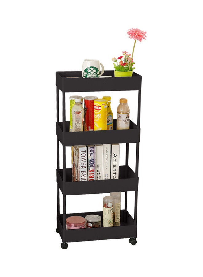 hoffmayer 4-Tier Multipurpose Rolling Storage Cart Black 40x22x90cm - Image 2
