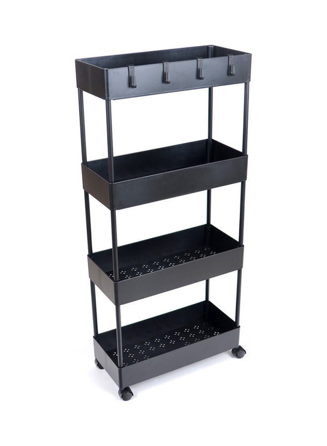 hoffmayer 4-Tier Multipurpose Rolling Storage Cart Black 40x18x90cm - Image 1