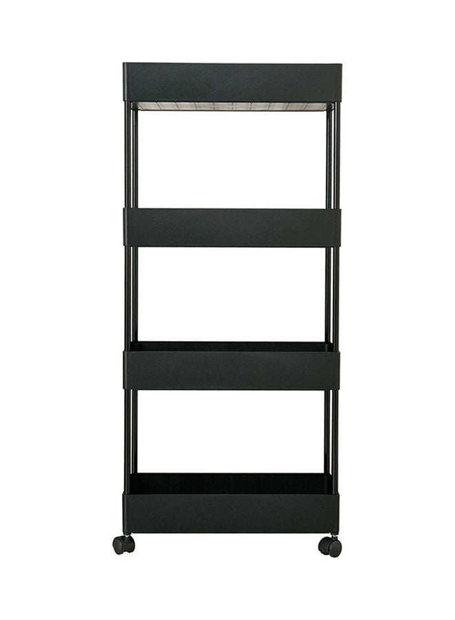 hoffmayer 4-Tier Multipurpose Rolling Storage Cart Black 40x18x90cm - Image 2