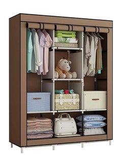 ALMUFARREJ Foldable Fabric Closet Organizer Brown 130x170x45cm  - Image 1