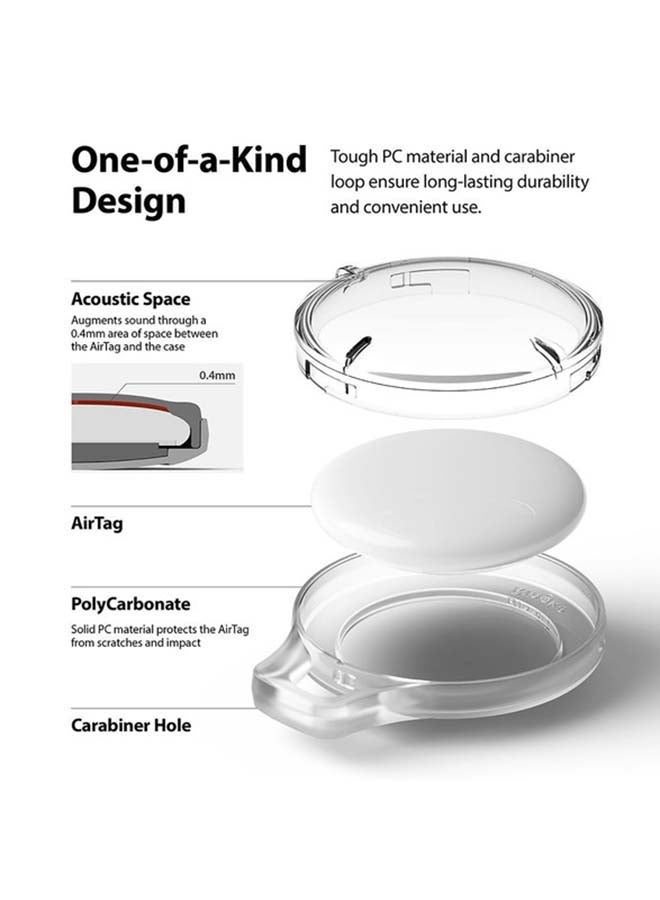 Ringke Cover for Apple Airtag Case Transparent With Keychain on keys, Accessories, Earbuds, Pet Collars - Purple - Image 2