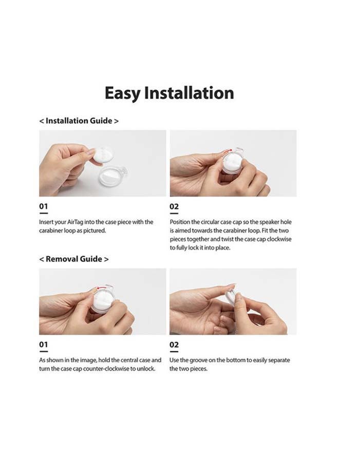 Ringke Cover for Apple Airtag Case Transparent With Keychain on keys, Accessories, Earbuds, Pet Collars - Dark Green - Image 3