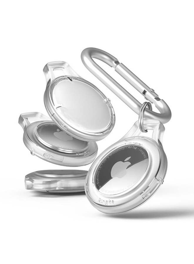 Ringke Cover for Apple Airtag Case (4 Pack) Transparent With Keychain on keys, Accessories, Earbuds, Pet Collars - Clear - Image 2