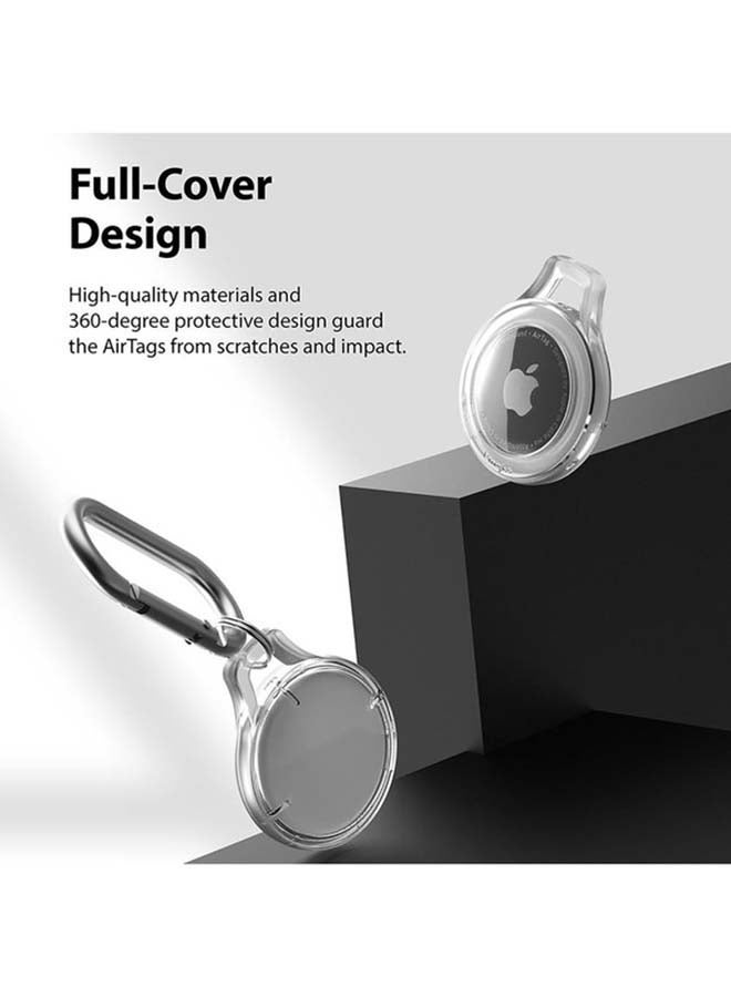 Ringke Cover for Apple Airtag Case (4 Pack) Transparent With Keychain on keys, Accessories, Earbuds, Pet Collars - Clear - Image 3