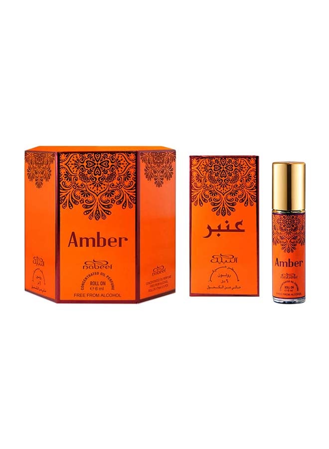Pack of 6 Amber Roll On Oil Perfume 36ml