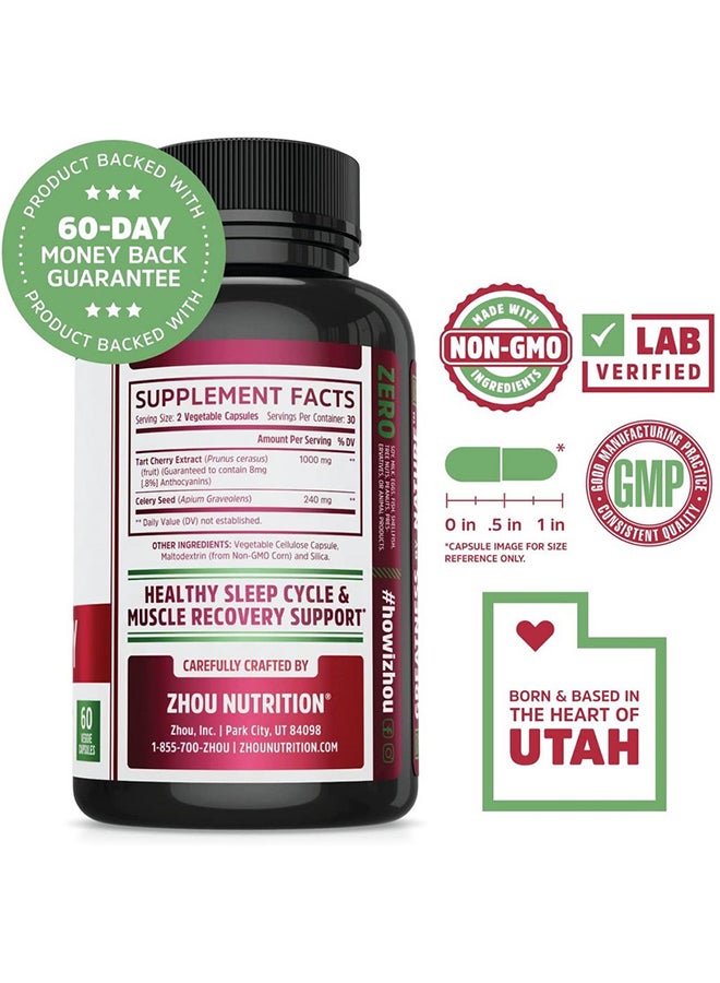 Zhou Nutrition - Advanced Uric Acid Cleanse Dietary Supplement - Tart Cherry - 60 Capsules - Image 1