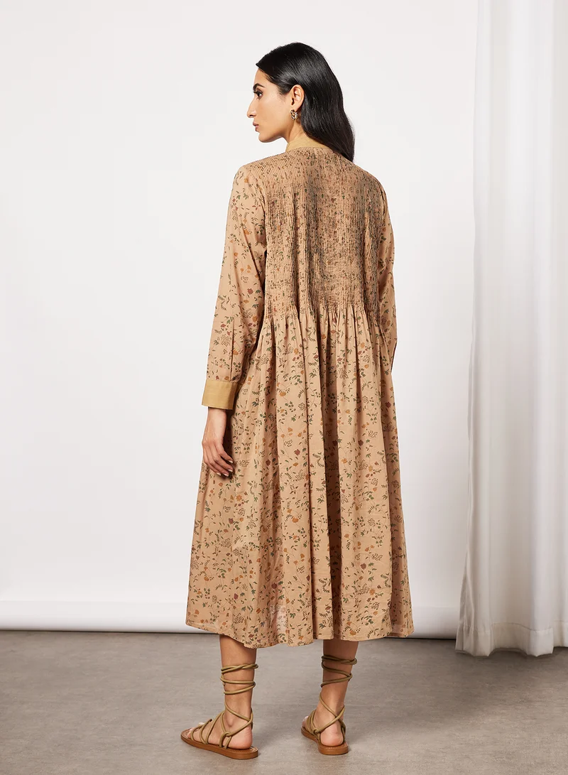 CORD Floral Dress Beige