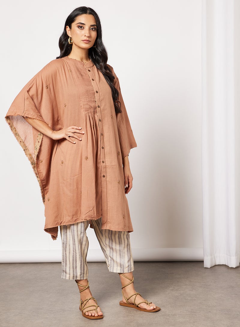 CORD - Embroidered Kurta and Pants Set Blush - Image 1