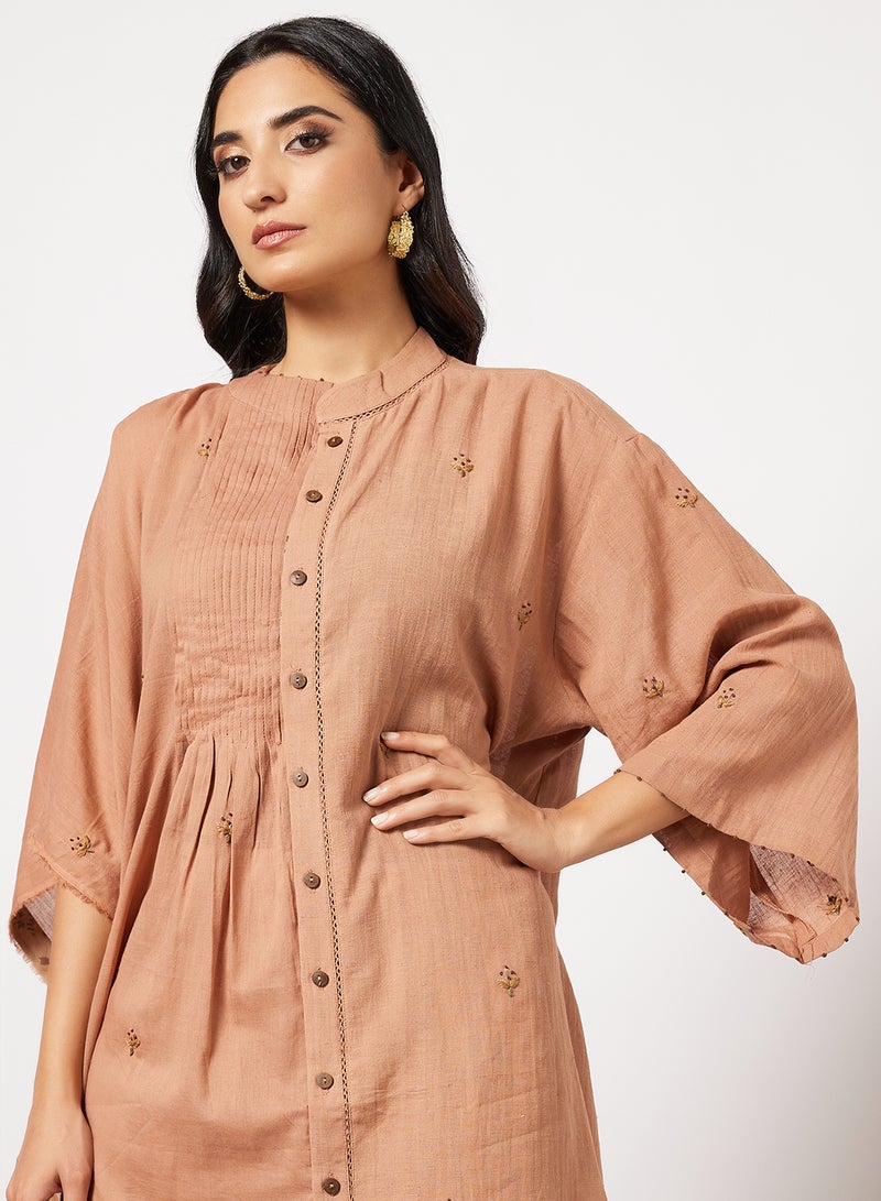 CORD - Embroidered Kurta and Pants Set Blush - Image 1